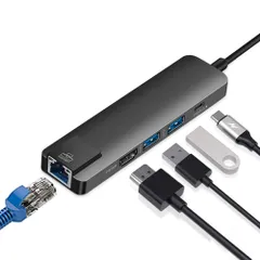 USB C ハブ 5in1 Type C ハブ 【 LAN 1Gbps イーサネット / 4K HDMIポート/USB 3.0 *2 高速データ転送 / 100W PD充電 】 usb変換アダプタ タイプc ドッキングステーション 有線lanアダプタ ...