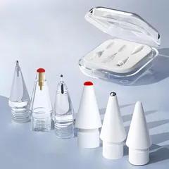 アップルペンシル 交換用ペン先 6個入りアップグレード版スタイラスペンチップ収納ボックス付きApple Pencil 第1/2世代/USB-C/Pro用 ipad pencil ぺん先 高感度、静音、耐摩耗性