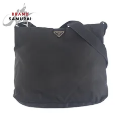 美品 PRADA プラダ テスート 三角ロゴプレート ブラック 黒 シルバー金具 ショルダーバッグ メッセンジャーバッグ レディース 505761【中古】
