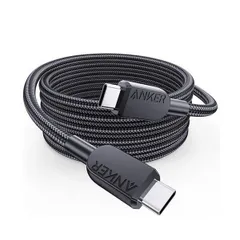 （まとめ） アンカージャパン ANKER USB-C＆USB-C ケーブル（高耐久ナイロン） 1.8m ブラック A81C6011 1本 〔×2セット〕