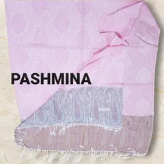 新品未使用訳あり・パシュミナpashmina・ペイズリー柄ピンク柄大判ストール・発送翌日到着(スピード到着)