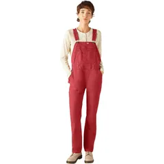 ディッキーズ レディース ボトムス スカート オーバーオール Dickies Double Front Bib Overall Womens Red Ochre レッド