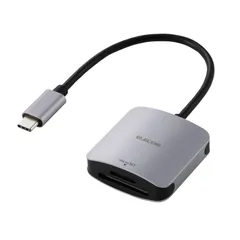 エレコム カードリーダー USB Type-Cコネクタ USB 5Gbps UHS-II SD＋microSD用 ケーブル長15cm シルバー MR3C-C21SV