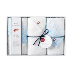 わたいろ nishikawa今治タオル フェイスタオル3P ブルー 34×75cm C6057607