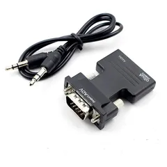 HDMI to VGA 変換 アダプタ 音声出力 1080P HDMI(メス)からVGA（オス）へ変換ケーブル ビデオ変換アダプター パソコン/ノートパソコン/PC/プロジェクター/HDTVなどに対応.