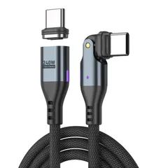 USB C ケーブル マグネット 240W 180度回転 16pin 【1M 】タイプCケーブル Ｌ字型 5A急速充電 480Mbpsデータ転送 タイプc 充電 AndroidなどType-C機種対応 (1m)