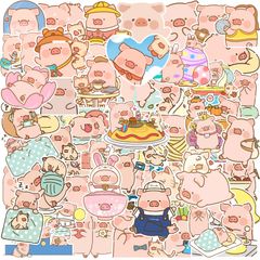 50 Cute Pink Pig Stickers, Waterproof Vinyl Stickers for Water Bottles, Laptops, Suitcases, Cups, Cell Phones, Computers, Skateboards, Refrigerators, Guitars, Cars, Motorcycles, and Bicycles (Pink Pig)