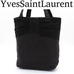 【良品】Yves saint Laurent ロゴ トートバッグ ブラック