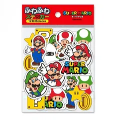 スーパーマリオ ふわふわステッカー エンスカイ 36枚セット (12種×各3枚) シール ぷくぷく 立体 デコレーション 任天堂 マリオ ルイージ ピーチ ヨッシー クッパ キャラクターグッズ 文房具 スマホケース デコ 知育玩具 ギフト プレゼント 品薄