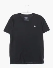 Abercrombie ブラック Vネック 半袖Tシャツ