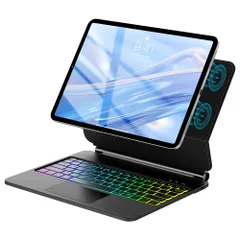 【2025年新登場】マジックキーボード iPad Pro (M5/M4) 13インチ専用 iPad Pro 13インチ キーボード タッチパッド付き 軽量 薄型 7色バックライト付き 磁気吸着 フローティング設計 マグネットケース 多角度調整 オート ...
