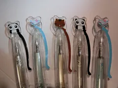 ボールペン 5本 セット 動物 リス 猫 パンダ