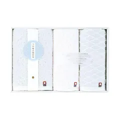 今治輪奈織紋様 あられ＆つなぎ フェイスタオル＆ウォッシュタオル2P フェイスタオル34×75cm、ウォッシュタオル34×35cm C6056595