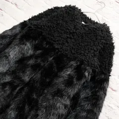 【ムルーア】MURUA 切り返しデザイン ノーカラー ボア ファーコート