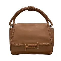TOD'S(トッズ) ハンドバッグ ダブルT ブラウン レザー