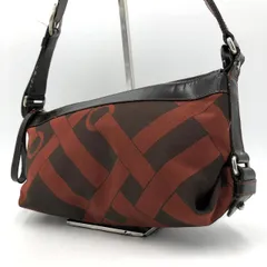 LANCEL ランセル ショルダーバッグ キャンバス レザー ブラウン レッド