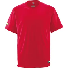 デサント DESCENTE ベースボールTシャツ 野球 ソフトJRベースボルTシャ (jdb202-red)、レッド