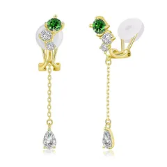 FH.bird エメラルド イヤリング レディース ゴールド 5月誕生石 4.5mm 金属アレルギー対応 シルバー925 ノンホールピアス 雫 ブランド おしゃれ 上品 記念日 誕生日 人気 普段使い バレンタイン ギフト ホワイトデー お返し 入学式 卒 0