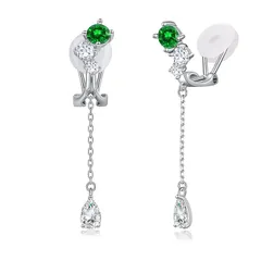 FH.bird エメラルド イヤリング レディース 人気 5月誕生石 4.5mm 金属アレルギー対応 シルバー925 ノンホールピアス 雫 グリーン ブランド おしゃれ 上品 誕生日 記念日 20代 30代 40代 ギフト 人気 バレンタイン ギフト ホワ 0