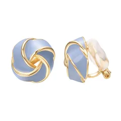 Yoursfs 青結び目 イヤリング 痛くないイヤリング 落ちない に見える 仕事 カジュアル ジュエリー ギフト 0