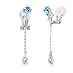 FH.bird ブルートパーズ イヤリング レディース 人気 11月誕生石 4.5mm 金属アレルギー対応 シルバー925 ノンホールピアス 雫 ブランド おしゃれ 記念日 誕生日 20代 30代 40代 ギフト 人気 バレンタイン ギフト ホワイトデー  0