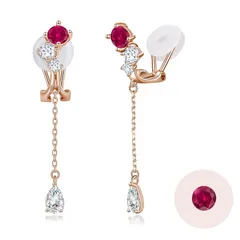 FH.bird ルビー イヤリング レディース 人気 7月誕生石 4.5mm 金属アレルギー対応 ピンクゴールド イヤリング 赤 揺れる ブランド おしゃれ 上品 記念日 誕生日 20代 30代 40代 バレンタイン ギフト ホワイトデー お返し 入学式  0