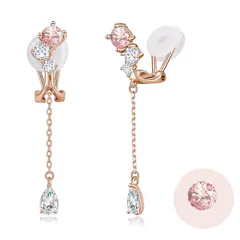 FH.bird モルガナイト イヤリング レディース 人気 4月誕生石 4.5mm 金属アレルギー対応 ノンホールピアス 雫 ブランド おしゃれ 記念日 誕生日 バレンタイン ギフト ホワイトデー お返し 入学式 卒業式 20代 30代 40代 1