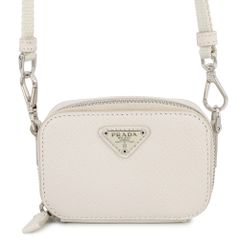 PRADA / トライアングルロゴ サフィアーノ ミニポーチ キーチェーン