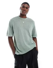 コットンオン メンズ トップス Tシャツ コットン ニット CottonOn Cotton On knitted tshirt in seafoam Seafoam