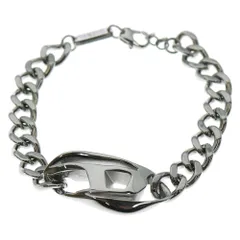 DIESEL (ディーゼル) Dロゴ ステンレスチェーンブレスレット シルバー DX1413