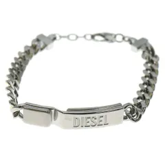DIESEL (ディーゼル) ロゴプレート IDチェーンブレスレット シルバー/ゴールド DX1457931