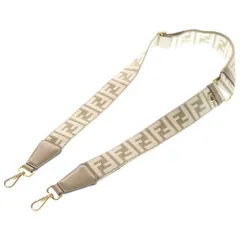 FENDI (フェンディ) ストラップユー ショルダーストラップ ズッカ キャンバス ベージュ 8AV386