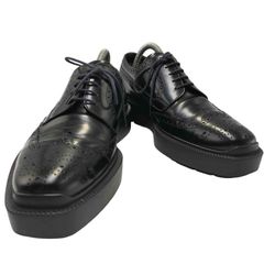 PRADA プラダ レザーシューズ ウィングチップ メダリオン 25cm - メルカリ