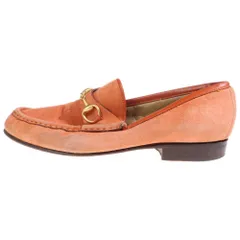 GUCCI (グッチ) ホースビット スウェードレザーローファー レディース オレンジ 100 0255