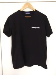 Patagonia パタゴニア 半袖Tシャツ バックプリント 山ロゴ ブラック メンズM相当 アウトドア 定番人気