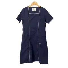 ハナエモリ HANAE MORI ブラウスワンピース ワンピース 半袖 ひざ丈 M ネイビー