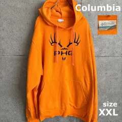 【USED】US 古着 Columbia PHG パーカー メンズ XXL オレンジ USA古着 コロンビア フーディー ビッグサイズ アウトドア ハンティング ロゴプリント スウェット プルオーバー アメカジ オーバーシルエットのサムネイル