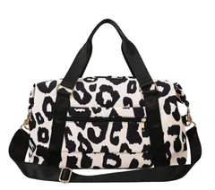 ボストンバッグ レオパード 柄 3WAY ドラム バッグ 旅行 大容量 キャリーオン ヒョウ柄 ショルダー 肩掛け カジュアル 韓国 男女兼用 2カラー 鞄 カバン かばん レディース メンズ ユニセックス 修学旅行 通勤 通学 トラベル 出張  [ブラック]