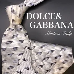 【美品】DOLCE & GABBANA ネクタイ ストライプ シルバー 紺
