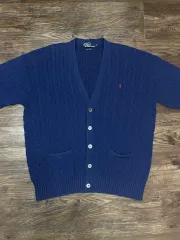 90s ポロラルフローレン コットン ケーブル カーディガン