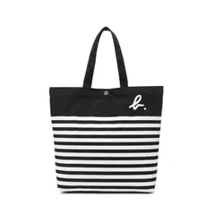 アニエスベー ボヤージュ トートバッグ ボーダー ホワイト×ブラック