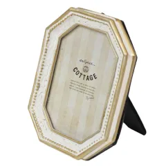 アンティーク風 写真立て ミニ フォトフレーム フォトスタンド 壁掛け S 10×8cm ホワイト