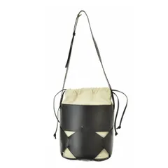 【VIOLAd'ORO】レザー × キャンバス 内袋 巾着ショルダーバッグ