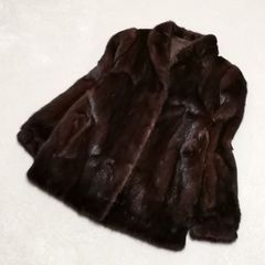 美品 艶々 デミバフミンク サガミンク ファーコート Lサイズ相当