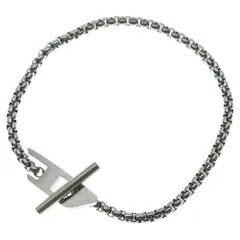 DIESEL (ディーゼル) STEEL Dロゴ ブレスレット シルバー DX1476040