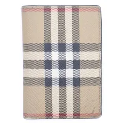 BURBERRY (バーバリー) チェック レザー カードケース ベージュ
