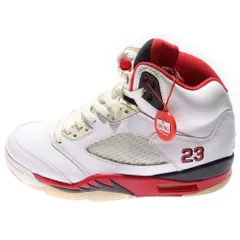 NIKE (ナイキ) 【観賞用 2013年】 AIR JORDAN 5 RETRO OG FIRE RED 136027-120 エアジョーダン レトロ ファイアレッド ハイカットスニーカー ホワイト/レッド US8/26cm