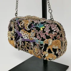 パーティーバッグ　バッグ　レディース　ラインストーン　動物　ビジュー　レディース　華やか　中古品　管理番号KKVUNKO94