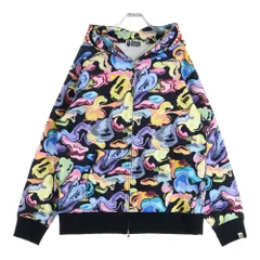 A BATHING APE (アベイシングエイプ) ART CAMO SHARK FULL ZIP HOODIE アートカモ シャーク ジップアップパーカー フーディー マルチカラー 001ZPL801301M