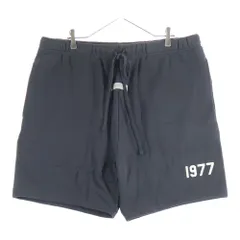FEAR OF GOD ESSENTIALS (フィアオブゴッド エッセンシャルズ) SHORT PANTS 1977 フェルトロゴ スウェットハーフパンツ ショーツ チャコールグレー